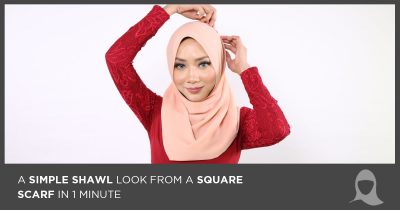 How To Use A Square Headscarf To Make A Simple Shawl Look In 1 Minute - Hijab Friday